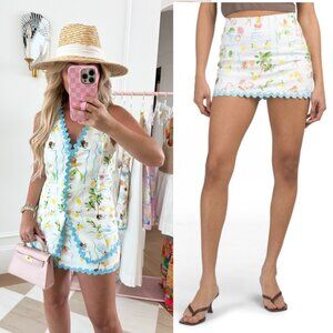 Show Me Your Mumu All Night Skort Seaside Treasures Blue Scallop